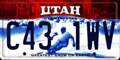 UT license plate C431WV