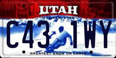 UT license plate C431WY