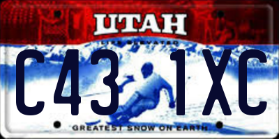 UT license plate C431XC