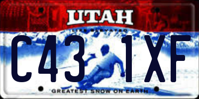 UT license plate C431XF