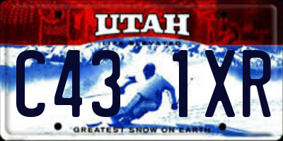 UT license plate C431XR