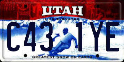 UT license plate C431YE