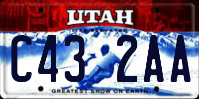UT license plate C432AA