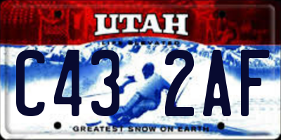UT license plate C432AF