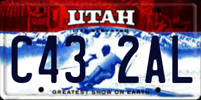 UT license plate C432AL
