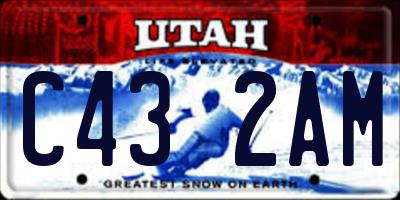 UT license plate C432AM