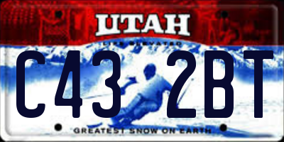 UT license plate C432BT