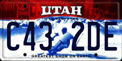 UT license plate C432DE