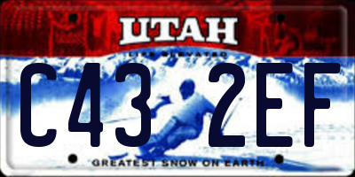 UT license plate C432EF