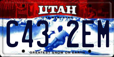 UT license plate C432EM