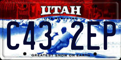 UT license plate C432EP