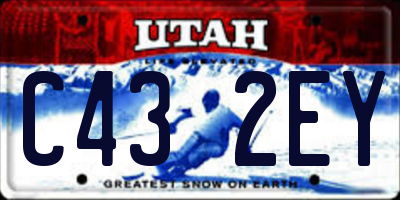 UT license plate C432EY