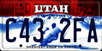 UT license plate C432FA