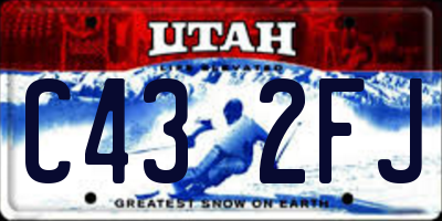 UT license plate C432FJ