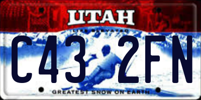 UT license plate C432FN