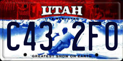 UT license plate C432FO