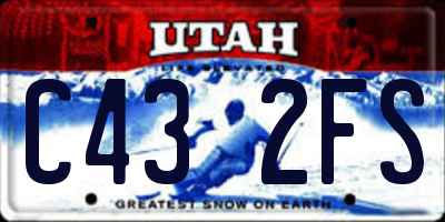 UT license plate C432FS