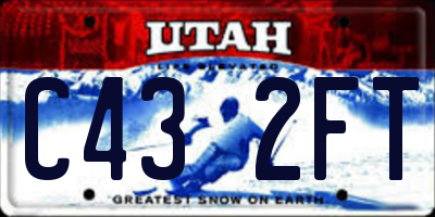UT license plate C432FT