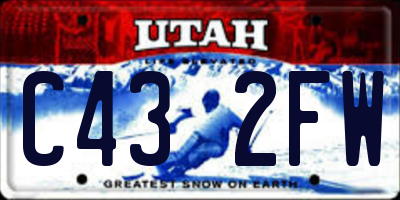UT license plate C432FW