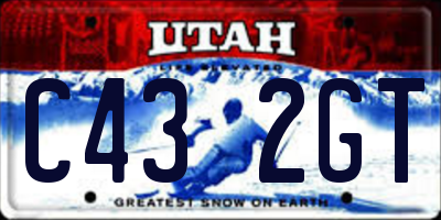 UT license plate C432GT