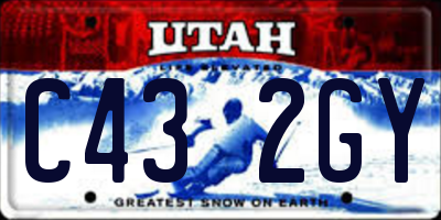 UT license plate C432GY
