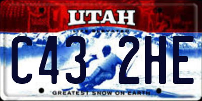 UT license plate C432HE