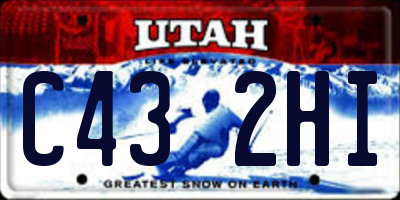 UT license plate C432HI