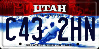 UT license plate C432HN