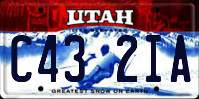 UT license plate C432IA