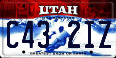 UT license plate C432IZ