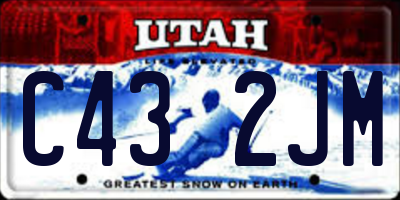 UT license plate C432JM