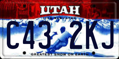 UT license plate C432KJ