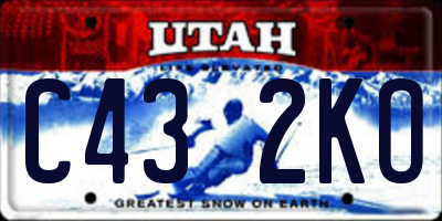 UT license plate C432KO