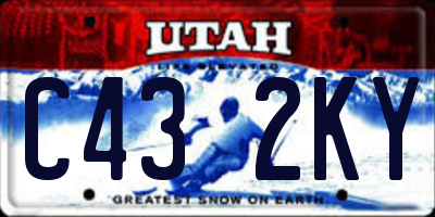 UT license plate C432KY