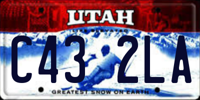 UT license plate C432LA
