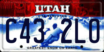 UT license plate C432LO
