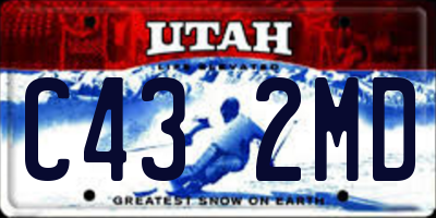 UT license plate C432MD