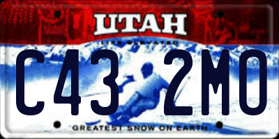 UT license plate C432MO