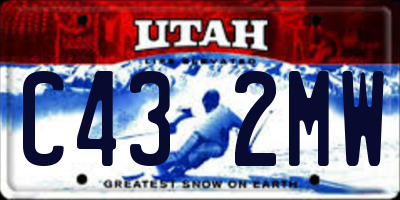 UT license plate C432MW