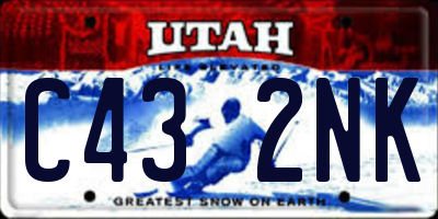 UT license plate C432NK