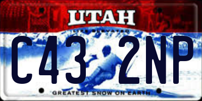 UT license plate C432NP