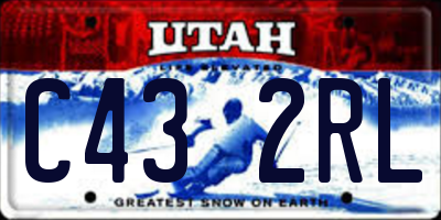 UT license plate C432RL