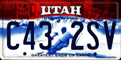 UT license plate C432SV
