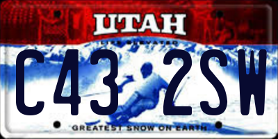 UT license plate C432SW