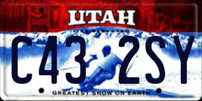 UT license plate C432SY
