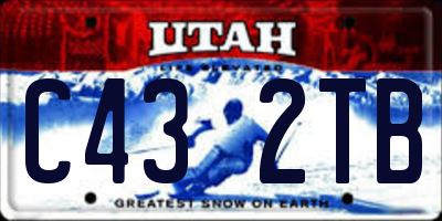 UT license plate C432TB
