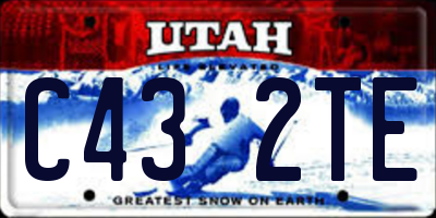 UT license plate C432TE