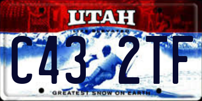 UT license plate C432TF