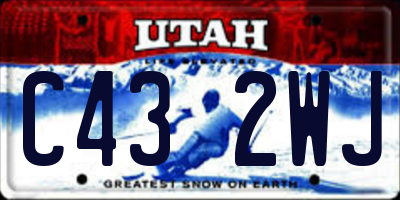 UT license plate C432WJ