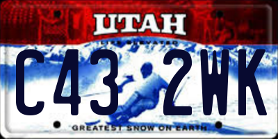 UT license plate C432WK